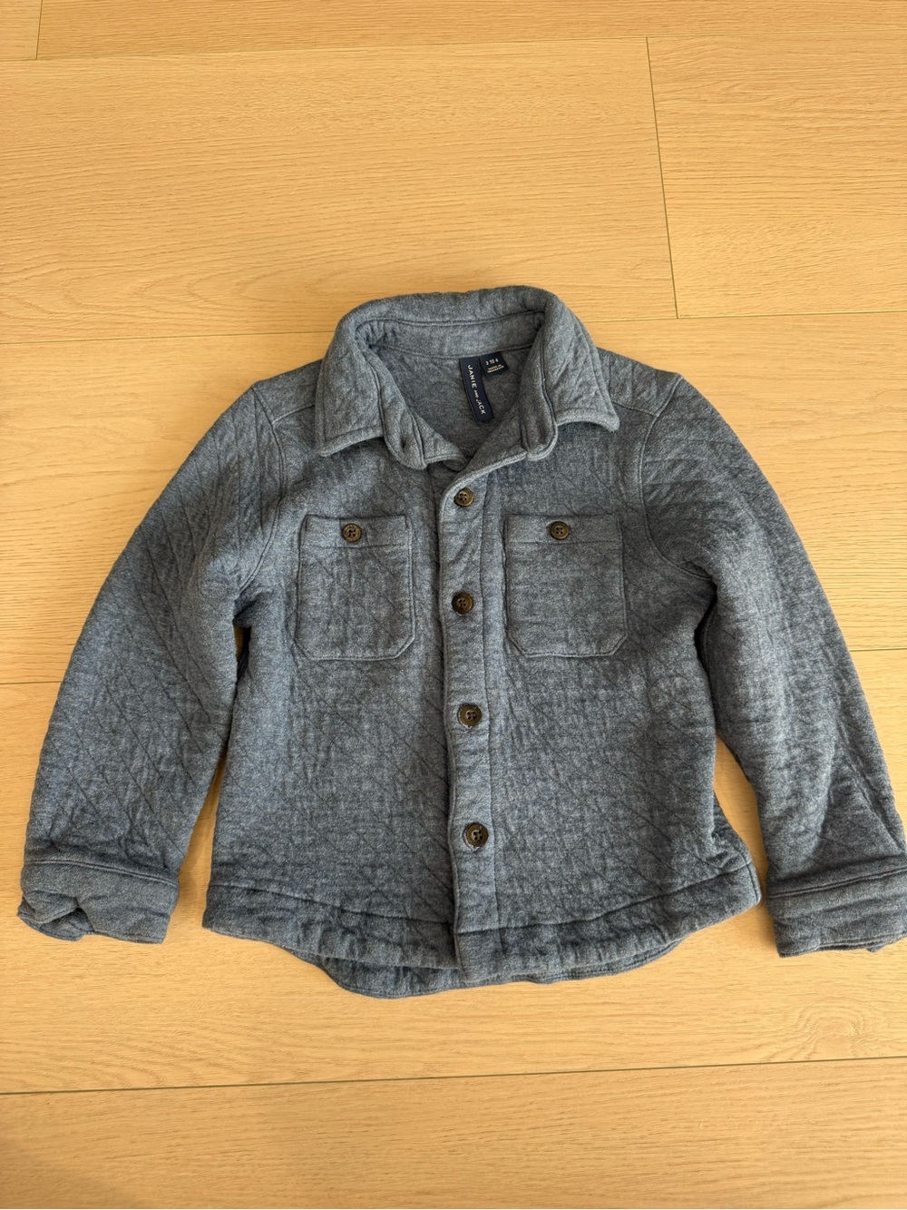 Janie and Jack Blue Quilted Button Down Shacket | 3-4T
